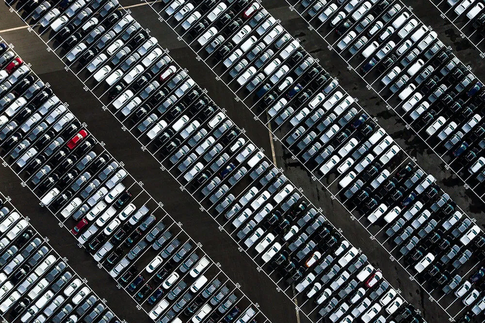 Cars in parking lot